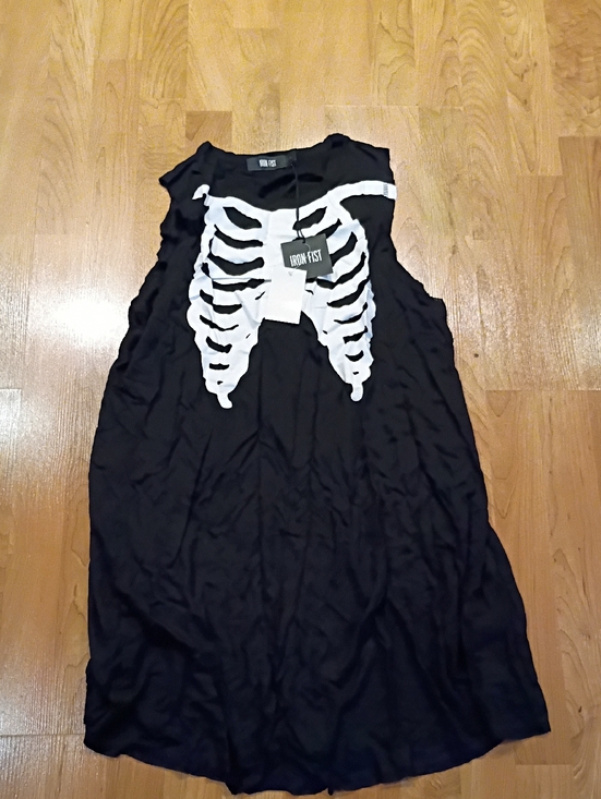 Iron Fist Dresses & Skirts - Iron Fist Black Dress with White Skeleton Print